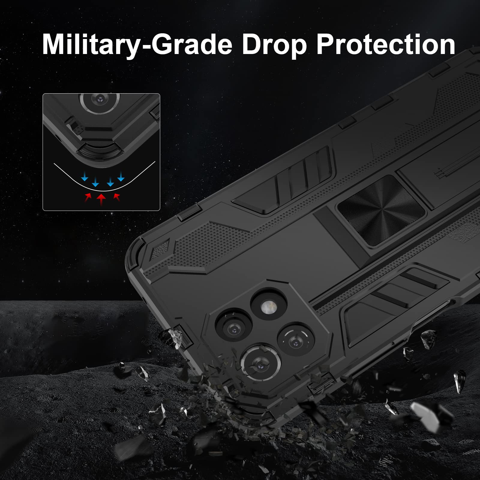 Funda para Xiaomi Redmi Note 15 Pro 5G, Carcasa Antigolpes con Soporte anular metálico, Case Protectora de Grado Militar, Azul — view 825