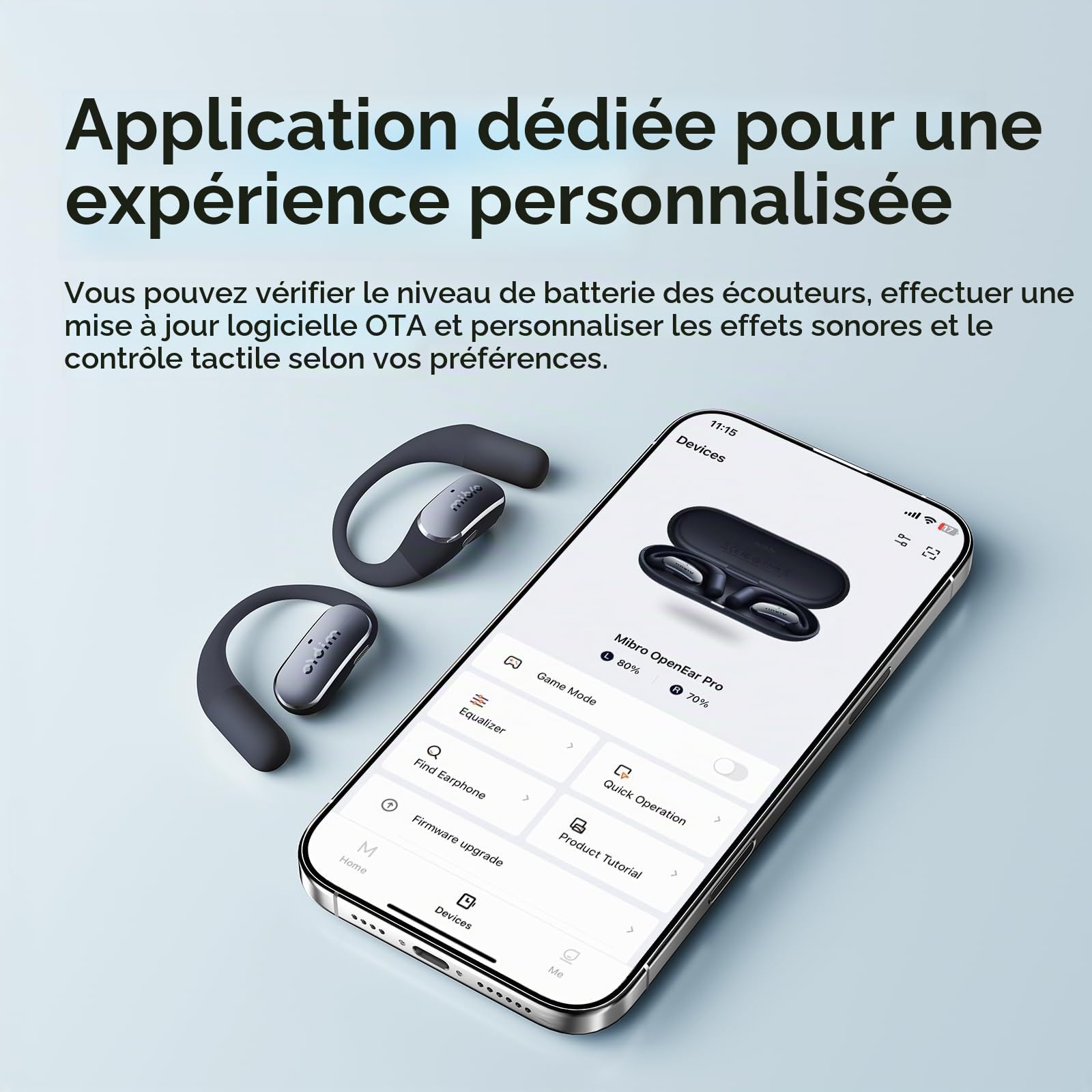 Mibro OpenEar Pro Écouteurs Bluetooth sans Fil, 30H, Double Connexion&IPX4 | Lightweight 7,2 g par Écouteur, Appels Clairs avec Micro, pour Bureau, Marche, Sport et Trajets Quotidiens(Noir)