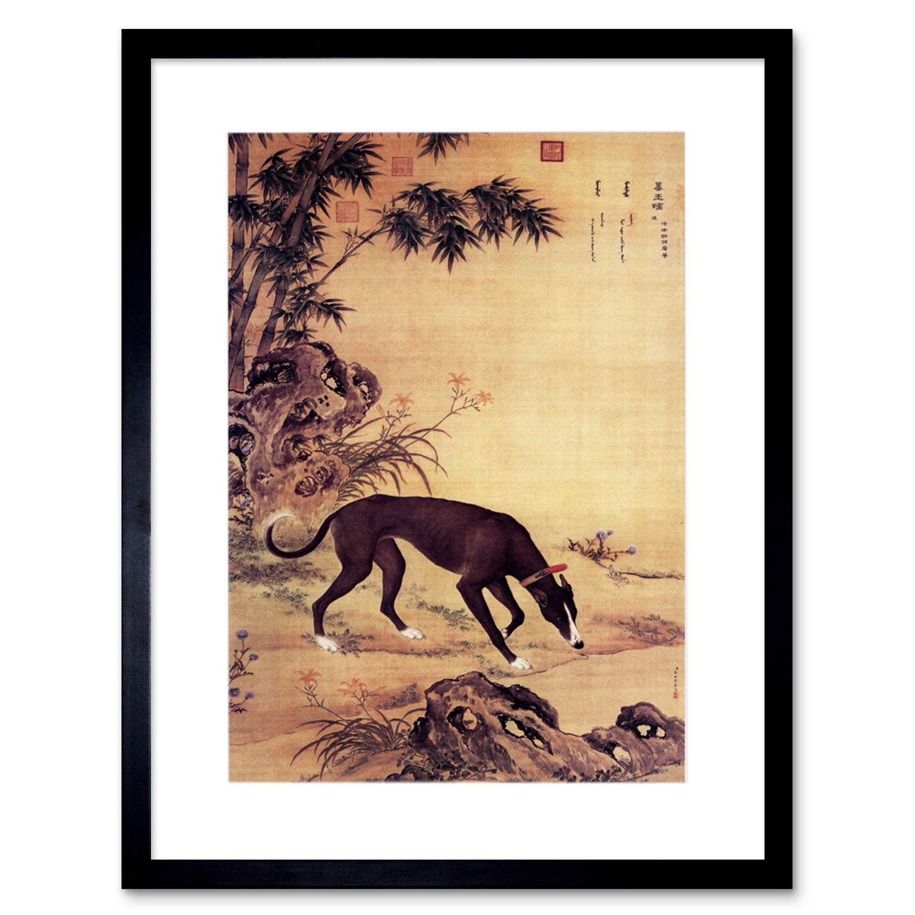 Wee Blue Coo Animal Castiglione Ten Prized Dogs Moyuli Greyhound Framed Wall Art Print
