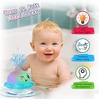 Vista 2 de Juguete de baño iluminado con aspersor para bebés, juguetes de agua recargables para piscina de bañera, regalos para niños pequeños, elementos