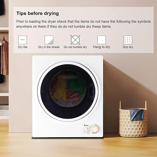 Miniatura 2 de SEALAMB Secadora de ropa portátil, 1.6 pies cúbicos, secadora de ropa portátil blanca, 850 W, 110 V, compacta, portátil, con bañera de acero