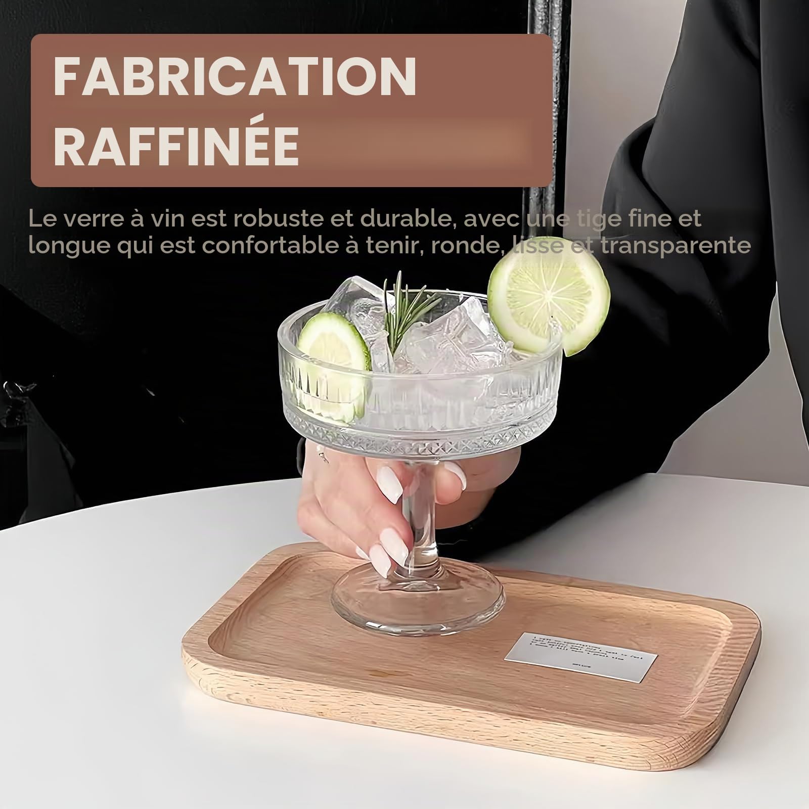 Lot de 4 verres à champagne côtelés de 101 à 200 ml, verres à cocktail en verre, verres à expresso martini, pour occasions festives et soirées de fête, verres à vin rouge en cristal et verres à vin
