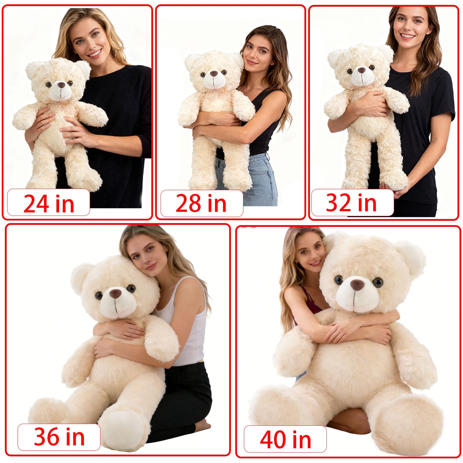 Orsacchiotto Gigante Personalizzato 60 cm A 100 cm Con Testo E Foto, Big Teddy Bear Personalizzabile Come Grande Orsacchiotto Regalo Per San Valentino Natale Compleanno