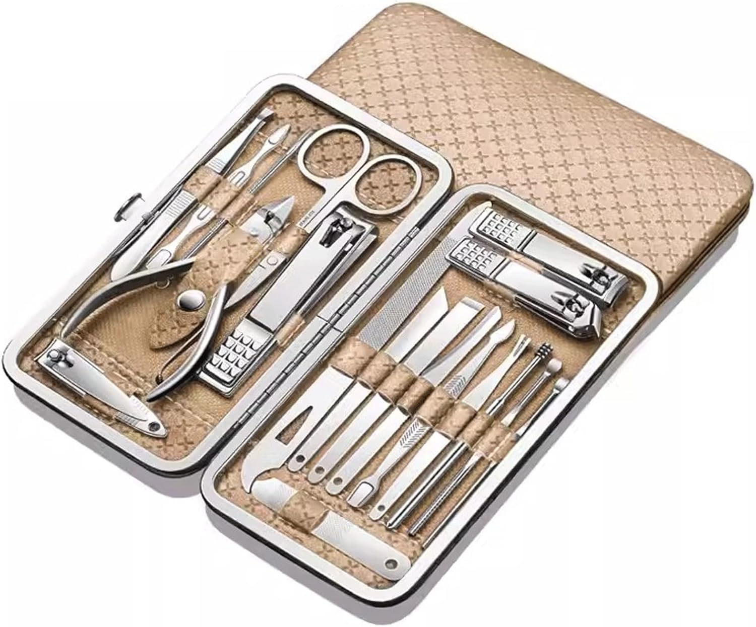 Nail Clippers Kit 19PCS Nail Clipper Set Complete Set of Nail Clippers Pedicure Tools Hand Care Tools Beveled Nail Clippers Manicure Pedicure Kit(Red)