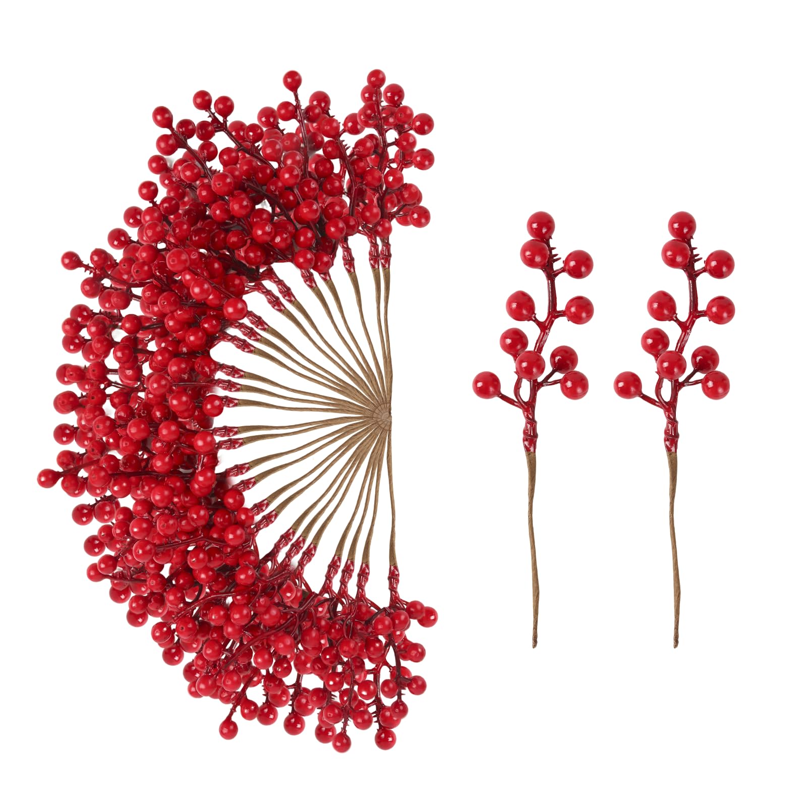 50Pack Christmas Tree Decorations Artificial Berry Stems Red Berry Picks for Xmas Winter Holiday Home Centerpieces and DIY Flower Arrangements Ornaments