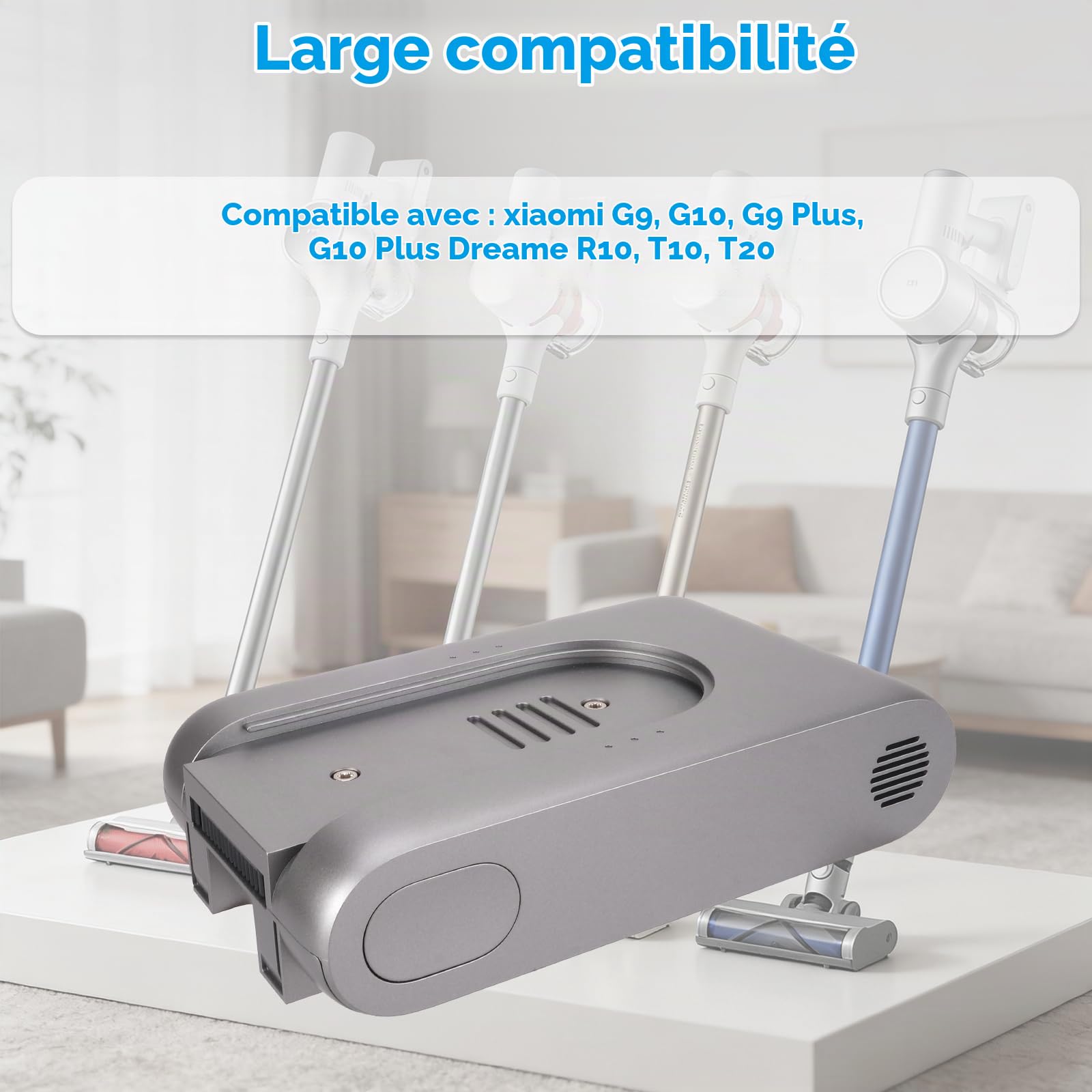 3500mAh Batterie Compatible avec Xiao mi G9, G10 Aspirateurs Compatible avec Dreame R10 T10 T20 Aspirateurs P2046-7S1P-BCB P2046-7S1P-BCA V2209-7S1P-BCB P2032-7S1P-BWA