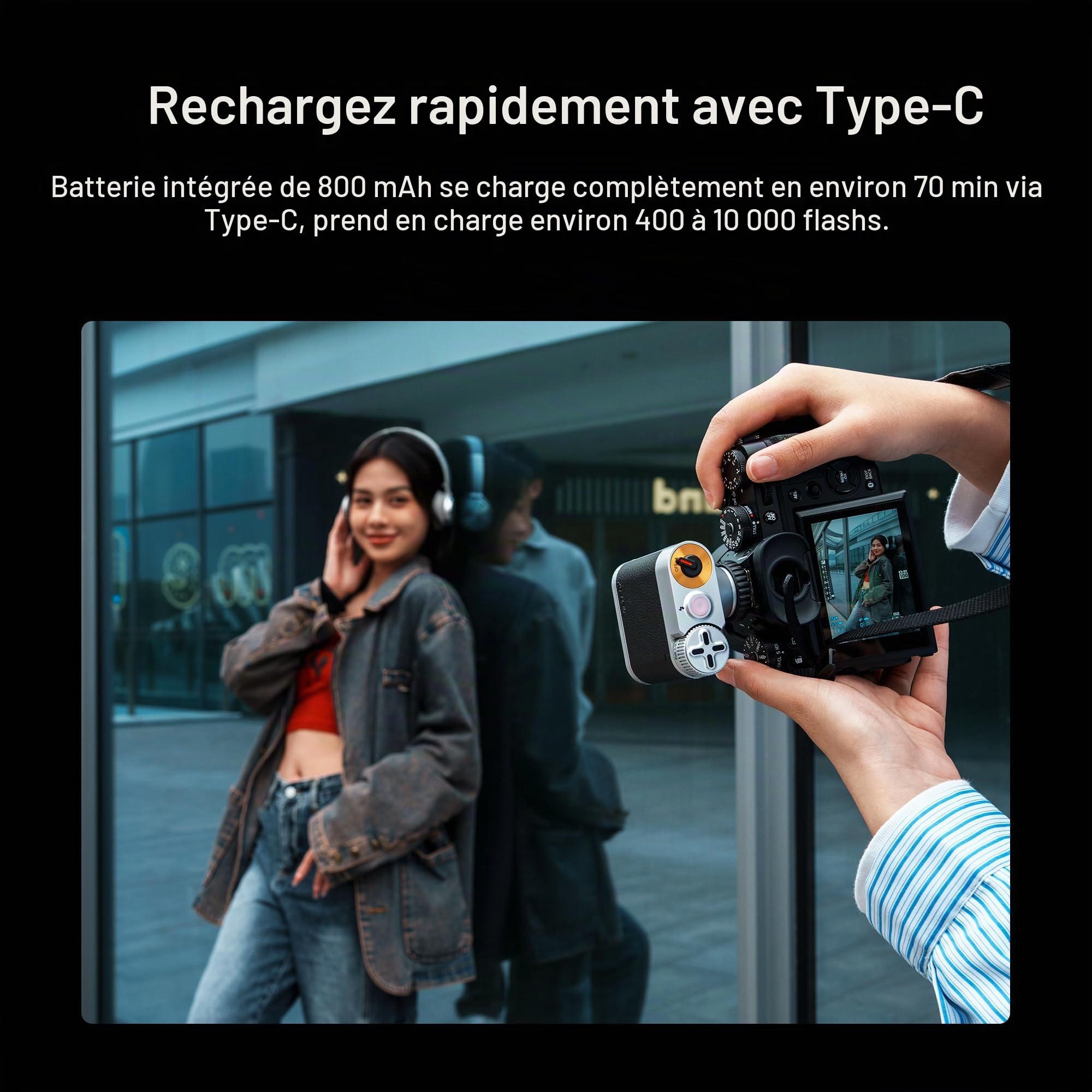 VILTROX Z1+ Mini flash Speedlite GN12 6500 K Flash pour appareil photo avec 7 niveaux, contrôle optique S1/S2, boîte à lumière amovible, compatible avec les appareils photo Canon Fuji Nikon Panasonic