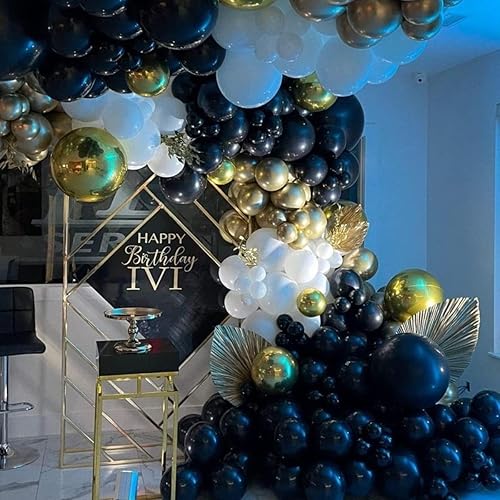 Miniatura 5 de Globos negros de 18, 12, 5 pulgadas, 85 piezas de guirnalda de globos negros de diferentes tamaños, globos de látex para fiesta de cumpleaños,