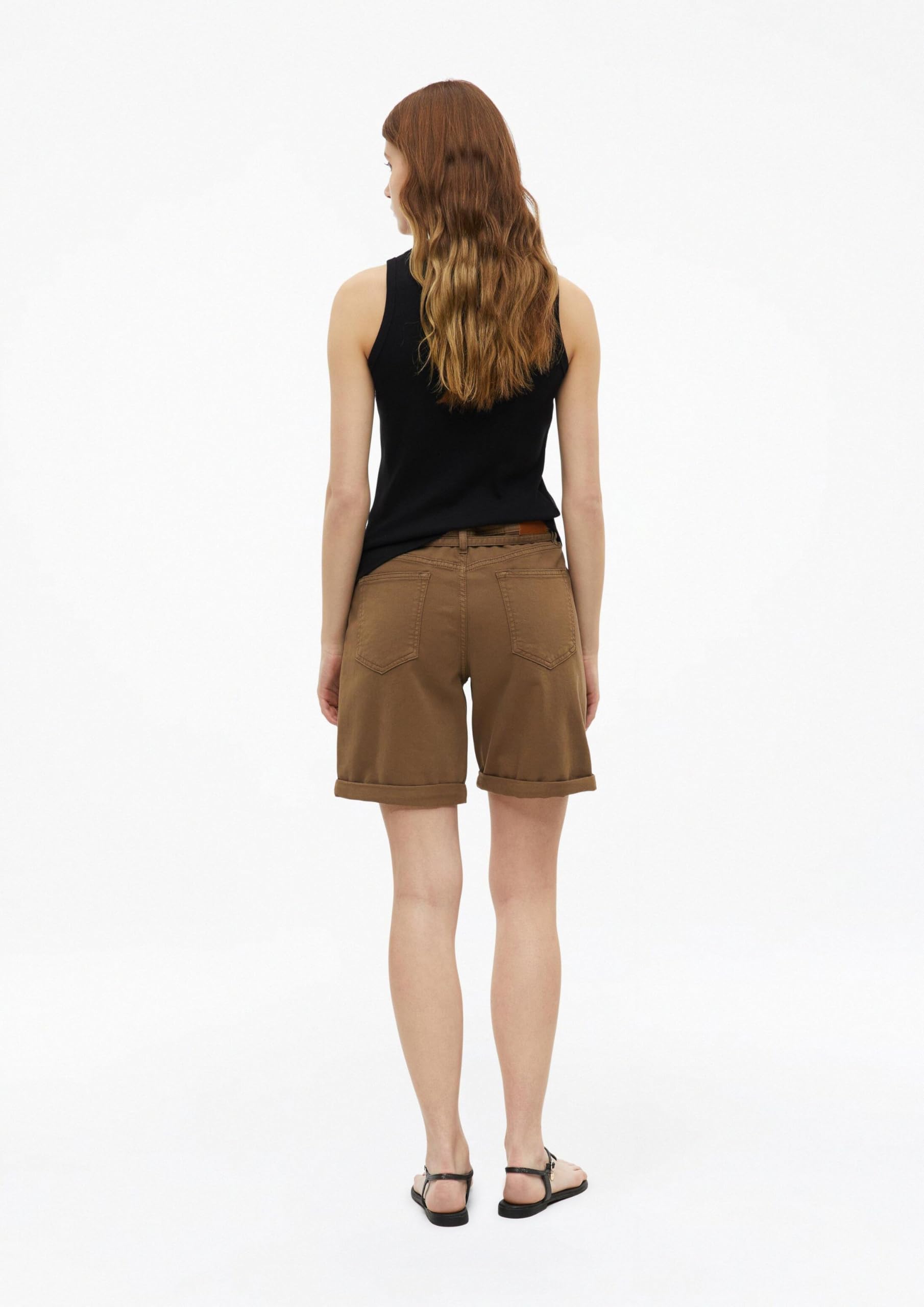 s.Oliver Damen Jeans Short mit Bindegürtel, Wide Leg 2178654