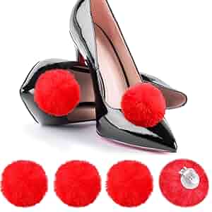 Amazon.com: Pack of 4 Fluffy Pompom Balls with Metal Clip