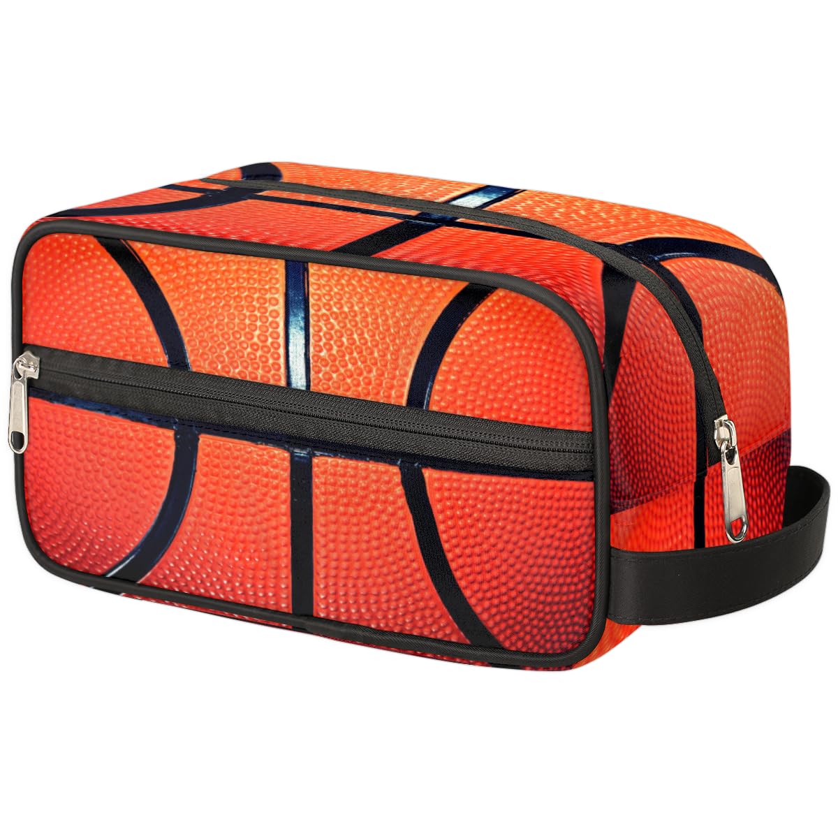 TropicalLife Bolsa de maquillaje deportiva de baloncesto para mujeres, hombres, niños, niñas, niños, niñas, niños, bolsa de lavado con diseños de baloncesto, bolsa de aseo de viaje, artículos de aseo personal,