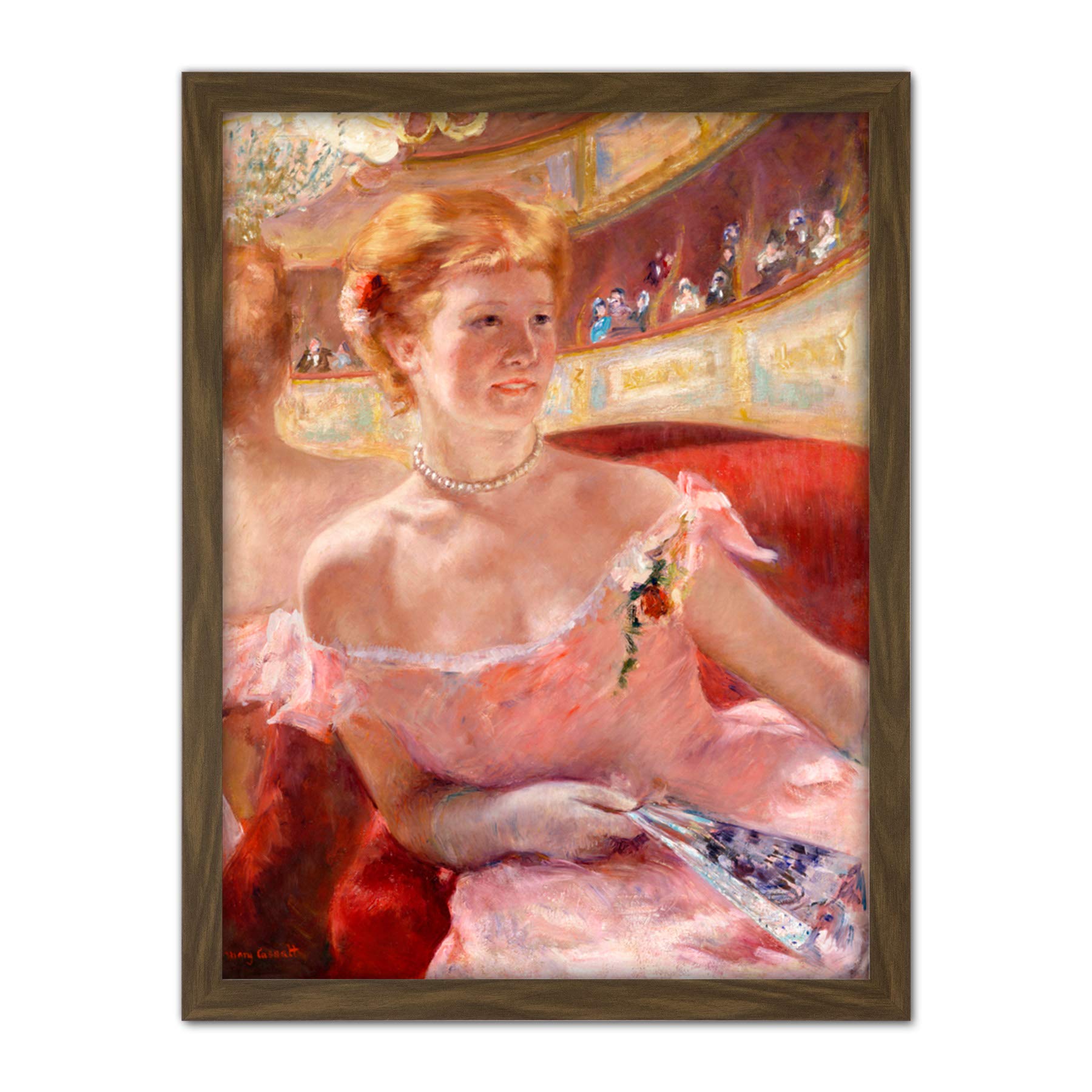 Mary Cassatt American Woman With A Pearl Necklace Large Framed Art Print Poster Wall Decor 18x24