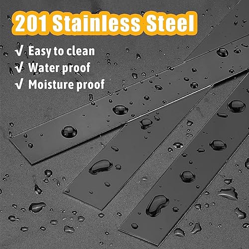 Miniatura 2 de Moldura de pared dorada de acero inoxidable de 16.4 pies, acabado metalizado similar a un espejo, acabado flexible para pared, techo, gabinete,