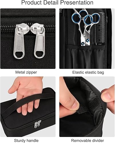 Professional Barber Tool Bag - Hair Clipper & Scissors Organizer(Black-s)