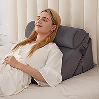 Vista 12 de Juego de 3 almohadas ortopédicas de cuña para cama, almohada de espuma viscoelástica ajustable, almohada de cuña para después de la cirugía, alivio