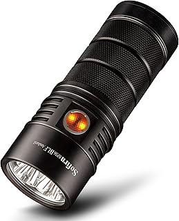 sofirn SP36 Rechargeable Flashlight, Powerful Flashlight 5000 Lumens with 4X LH351D LED 4000K 90 High CRI, IPX8 Water Resistance, for Camping, Hiking, Cycling (SP36 4000K)