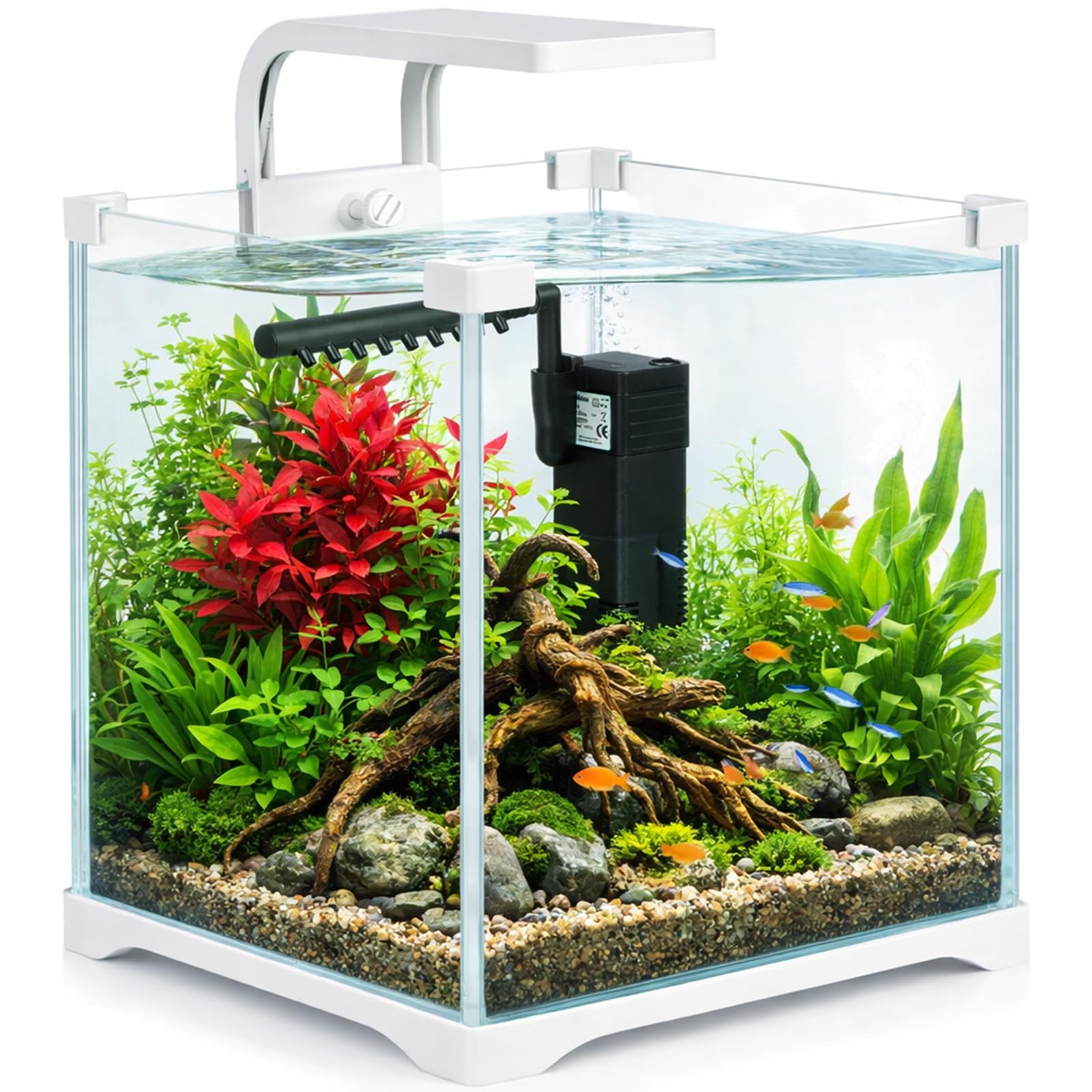 Kruger Meier Shrimp!One Pro 20 Aquarium Komplettset 10L – Nano Aquarium Set mit LED Beleuchtung und Innenfilter für Garnelen & Fische