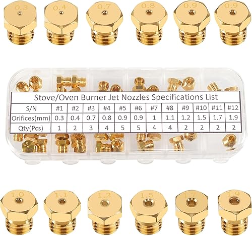 Miniatura 1 de PFCKE Kit de conversión de orificio de horno de estufa, piezas de repuesto de boquilla de quemador de chorro de latón, punta de pulverización de gas