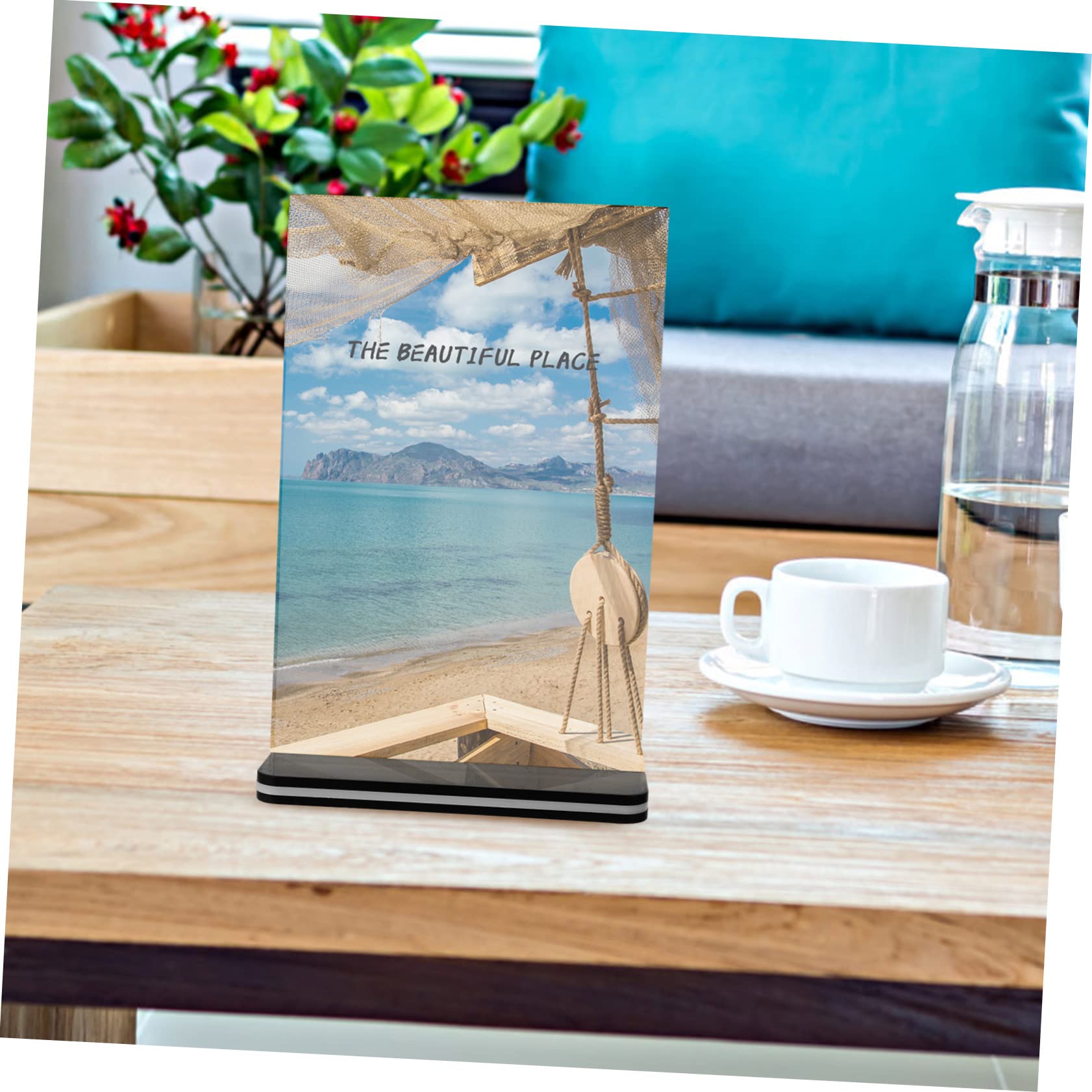 SEWACC 4pcs Display Board Clear Display Stand Menu Stand Table Card Holder Store Sign Holders Desktop Stand Menu Sign Holder Picture Frame Stand Display Shelves Poster Stand Acrylic