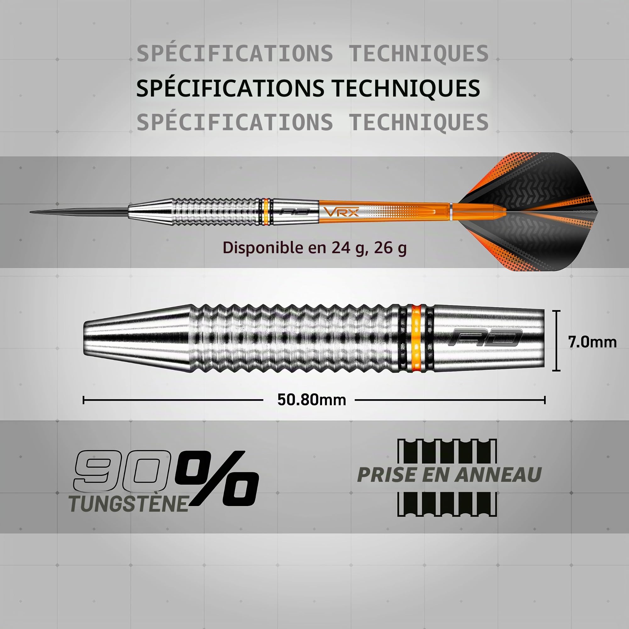 RED DRAGON Amberjack 24g, 26g, 28g ou 30g Fléchettes Pointes Acier avec Ailettes et Tiges de Flechettes