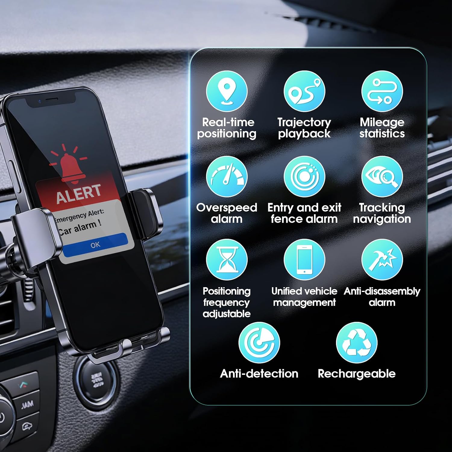 Magnetic GPS Tracker for Vehicles,Long Batt,Real-Time,Fleet MGT,Cargo Trans,Anti-Theft