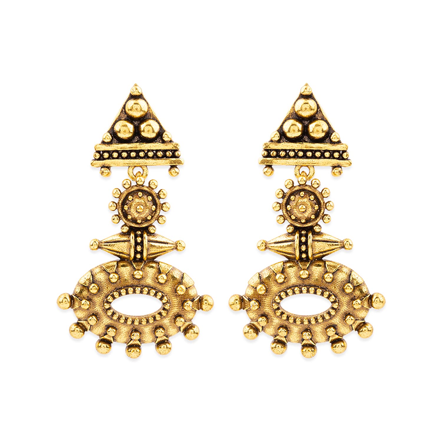 Voylla Rava Ball Oxidized Gold Dangle Earrings For Women (B091Z4L1GS) Amazon Price History, Amazon Price Tracker