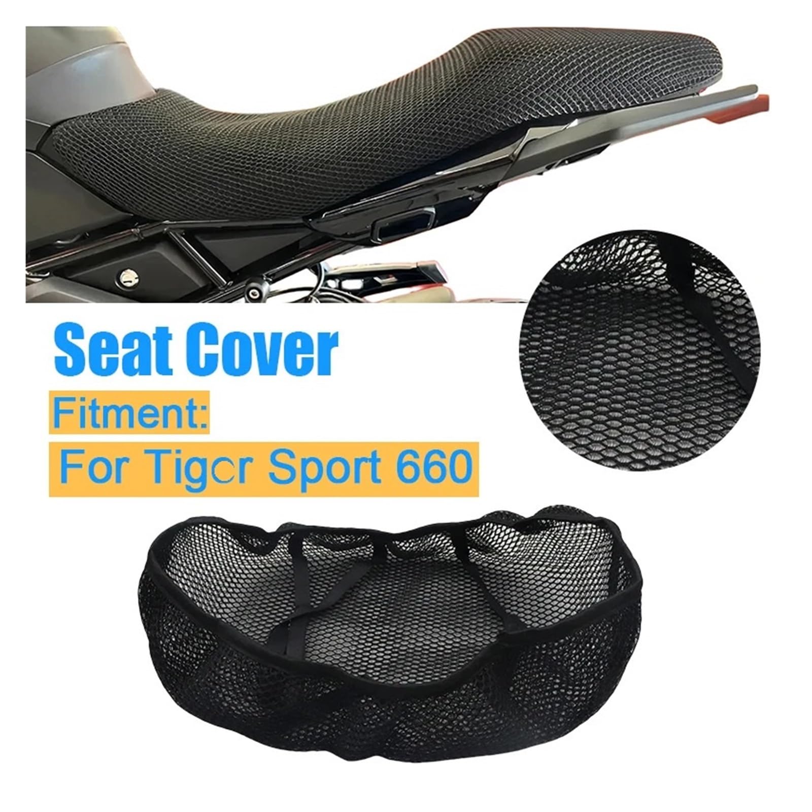 Motociclo Coprisedile Cuscino Per Tiger Sport 660 Coprisedile Per Moto In Rete 3D Cuscino Ventilato Accessori Resistenti Al Calore Impermeabili