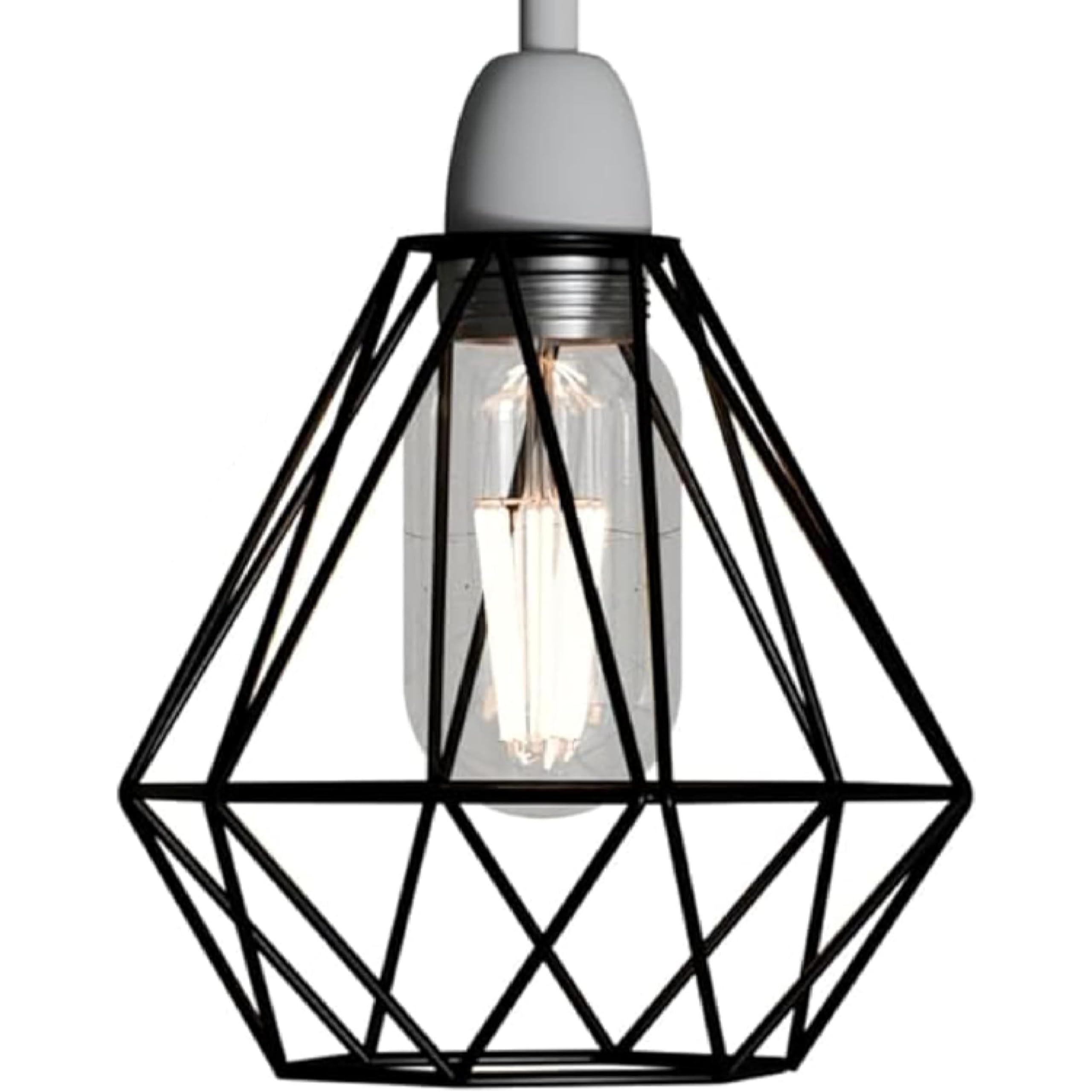 Black Diamond Ceiling Light Metal Wire Basket Pendant Light Cage Lampshade โ image 1