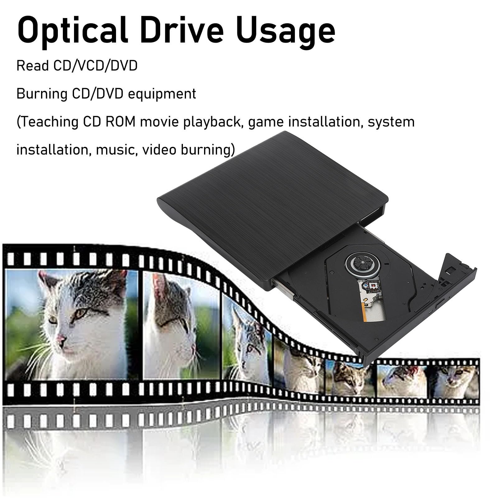 unità Dvd Esterna, Masterizzatore Dvd Sottile USB 3.0 Lettore Dvd Portatile unità Disco Esterna Compatibile con CD Dvd Laptop PC Desktop Film Giochi Musicali, Plug And Play