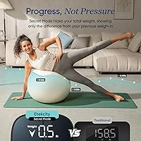 Vista 2 de Etekcity Báscula recargable inteligente para peso corporal, IMC, grasa, masa muscular, báscula digital de baño con 13 métricas, modo secreto