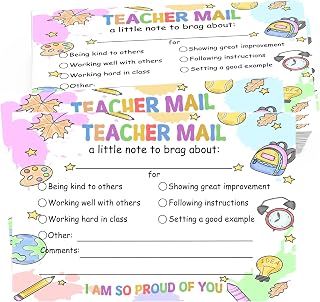 50PCS Teacher Mail Notices to Parents, Teacher Classroom Supplies, Mailing Letters, Positive Notices from Teachers to Parents