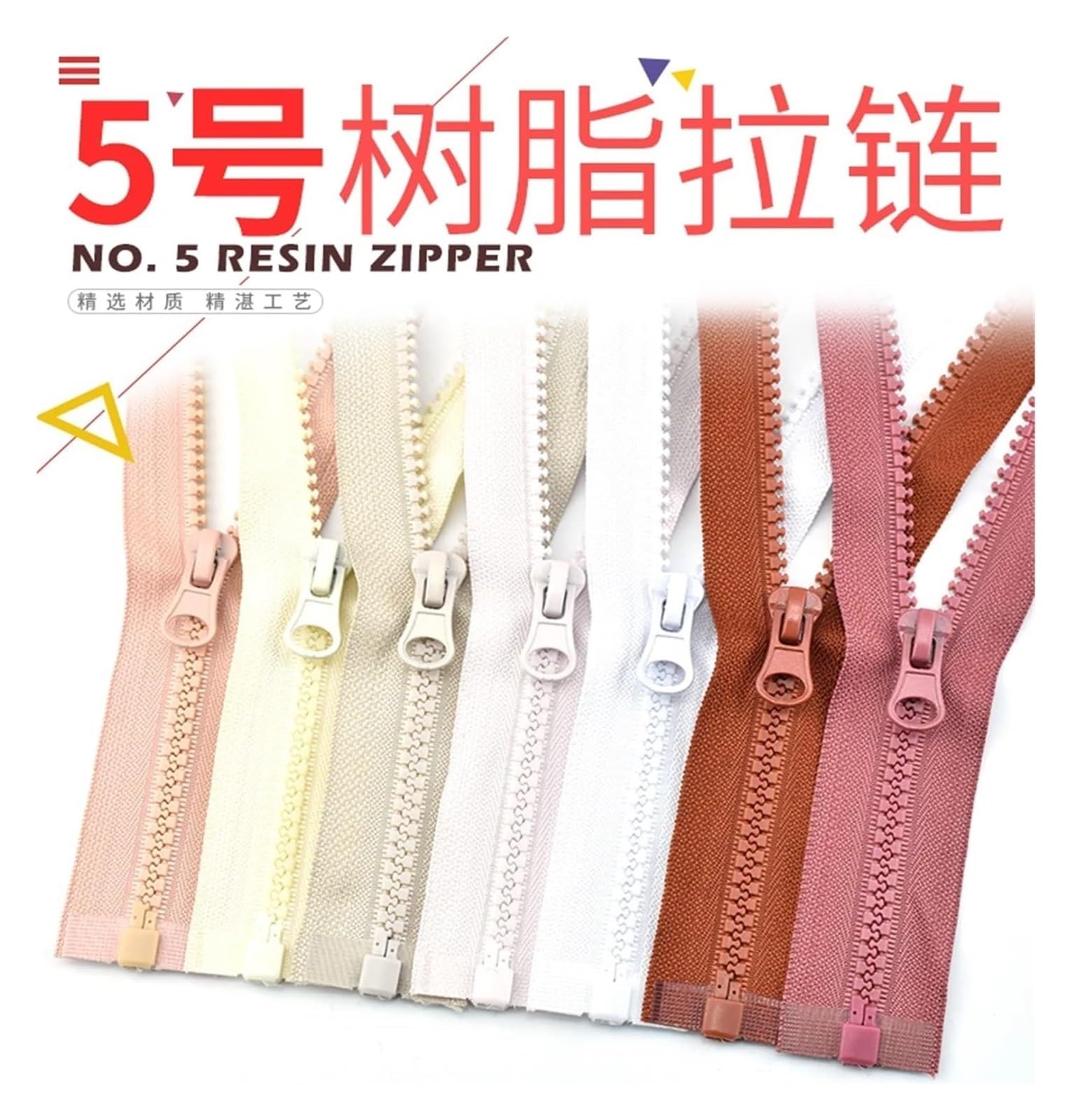 Cremalleras de Metal, Cremalleras, Cremallera Resina con Bloqueo automático Extremo Abierto 5# for Coser Chaquetas, Abrigos, Dientes Rojos, for Accesorios Prendas Bricolaje(Rojo)(Grey Blue)