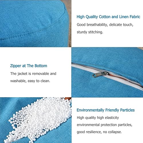 Miniatura 5 de Puf redondo otomano lindo floral pequeño estampado Ditsy textura sin costuras elegante para taburete de pie, reposapiés, taburete de suelo, puf,