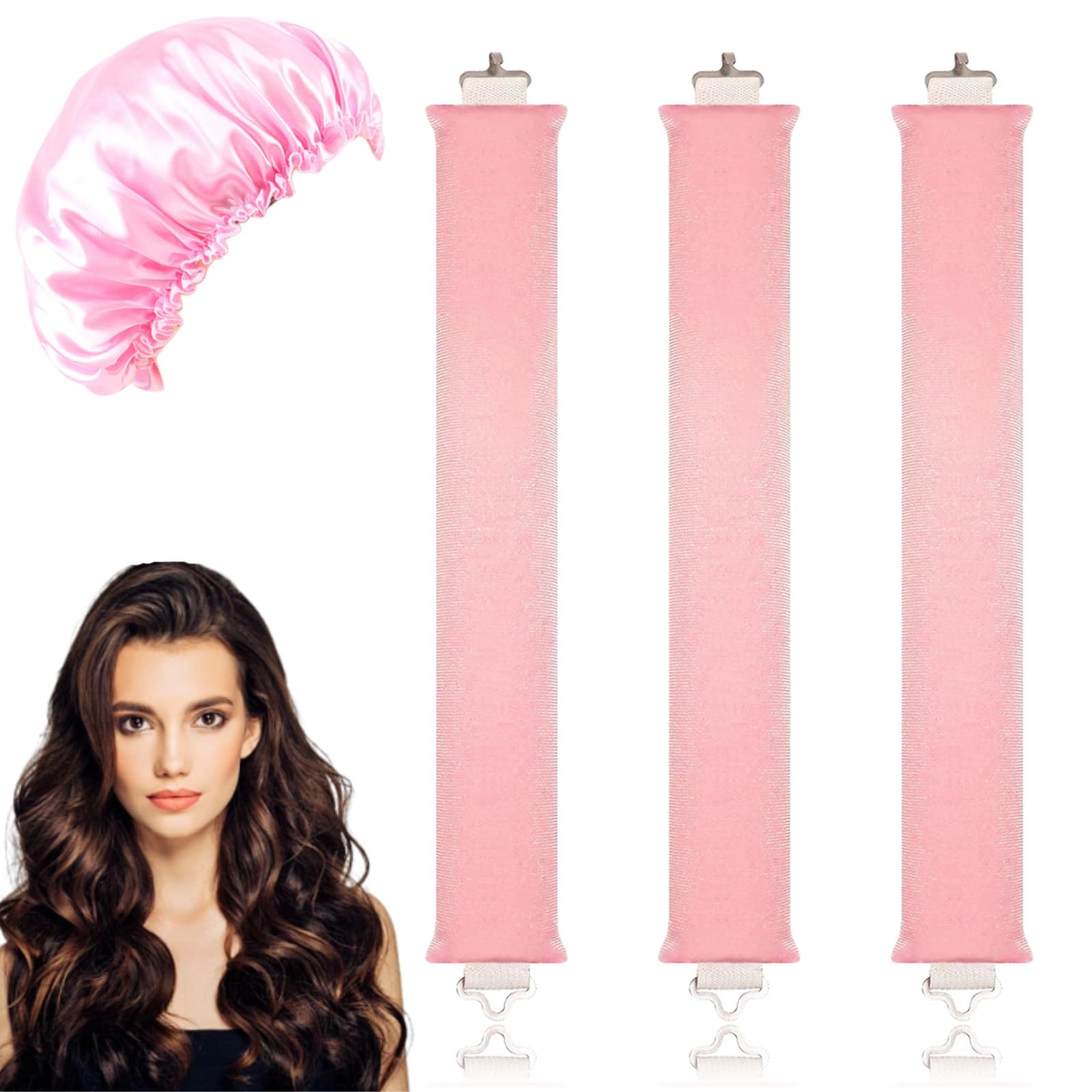3 PCS Heatless Blowout Rods, Overnight Blowout Rods, Heatless Curlers, Women Long Hair Styling Tools for All Hair Travel