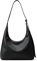 KALIDI Crescent Tote Bag for Women - Vegan Leather Zipper Shoulder Hobo Purse, Compact 10x8x4in for Shopping, Work, Evening