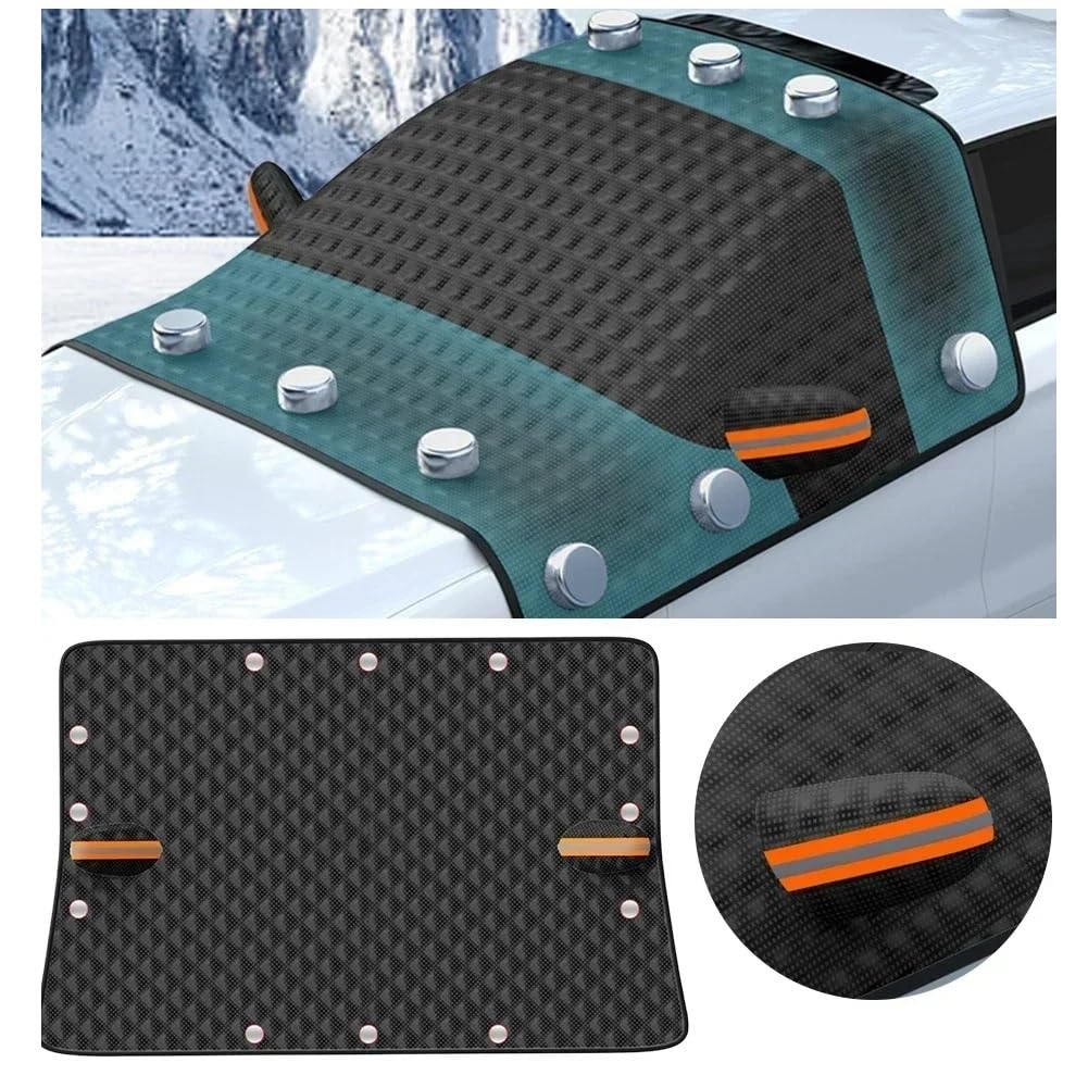Protector de Parabrisas magnético para Todo Tipo Clima, Cubierta Parasol Impermeable a Prueba heladas Protector Parabrisas Coche(Black-2PCS)