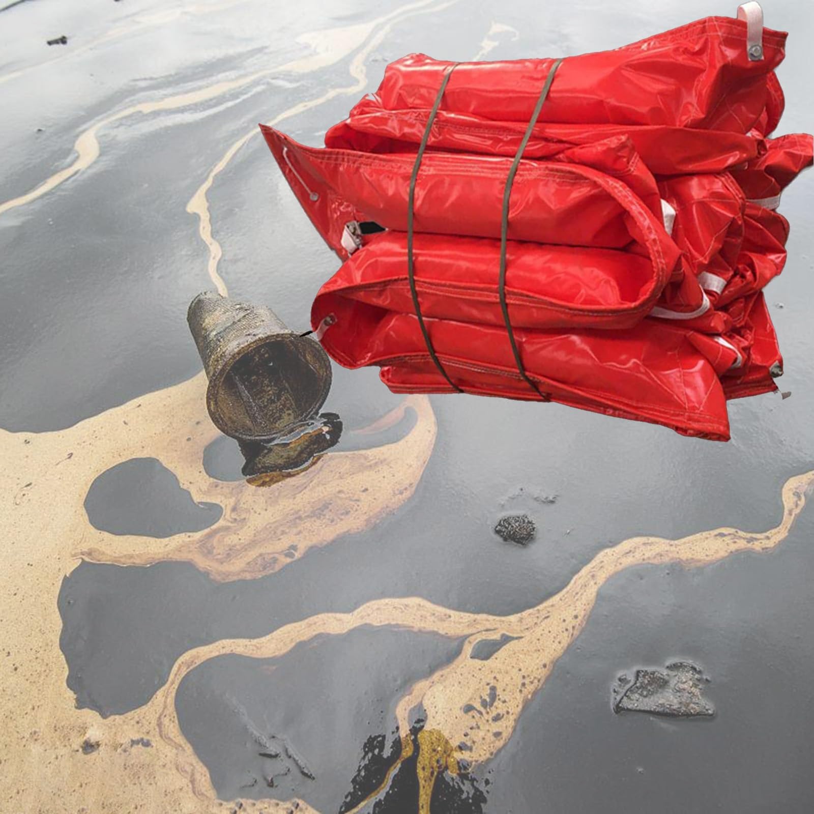 Grand contenant d'huile de PVC pour stopper la pollution de rivière