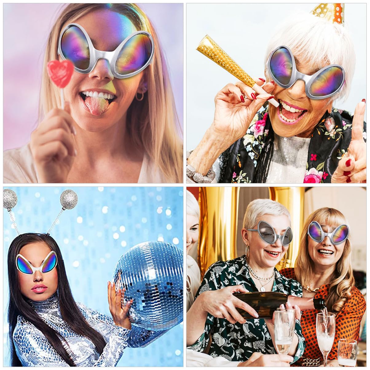 Beavorty 12piezas Gafas Divertidas Accesorio De Sol Para Fiestas De Cosplay Gafas De Sol De Broma Para Adultos