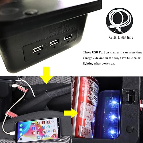 Miniatura 2 de Reposabrazos de consola para Nissan Versa Almera 2020-2022, caja de almacenamiento central con soporte para tazas base