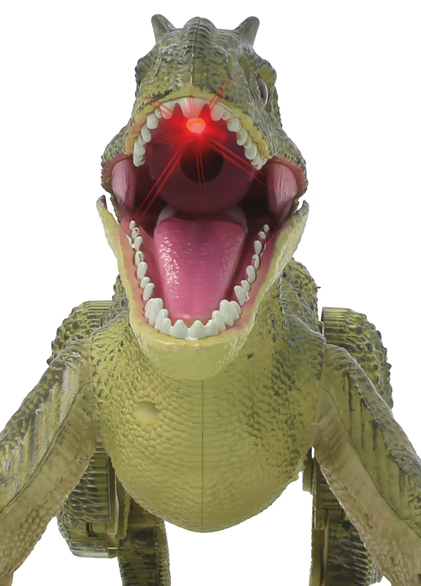 JAMARA Dinosaurier Exoraptor Li-Ion 3,7V 2,4GHz - Vorderfüße auf 2 Rollen, bewegliche Teile, realistisches Dinosauriergebrüll, ferngesteuert RC