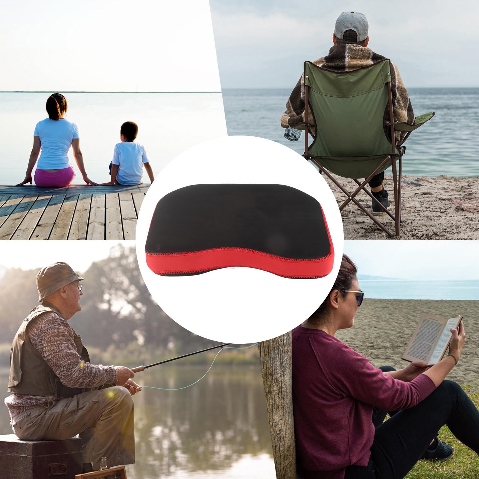 Kayak Seat Cushion, Boat Throw Cushion Fishing Boat Sit Seat Cushion Pad Accessory Thicken Kayak Canoe Kayak Seat Cushion for Kayak Canoe Fishing Boat Boat (Black)