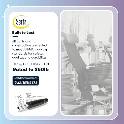 Miniatura 14 de Serta Fairbanks - Silla de oficina ejecutiva grande y alta, ergonómica, cómoda, sillas de computadora con respaldo alto, soporte lumbar, cojín de