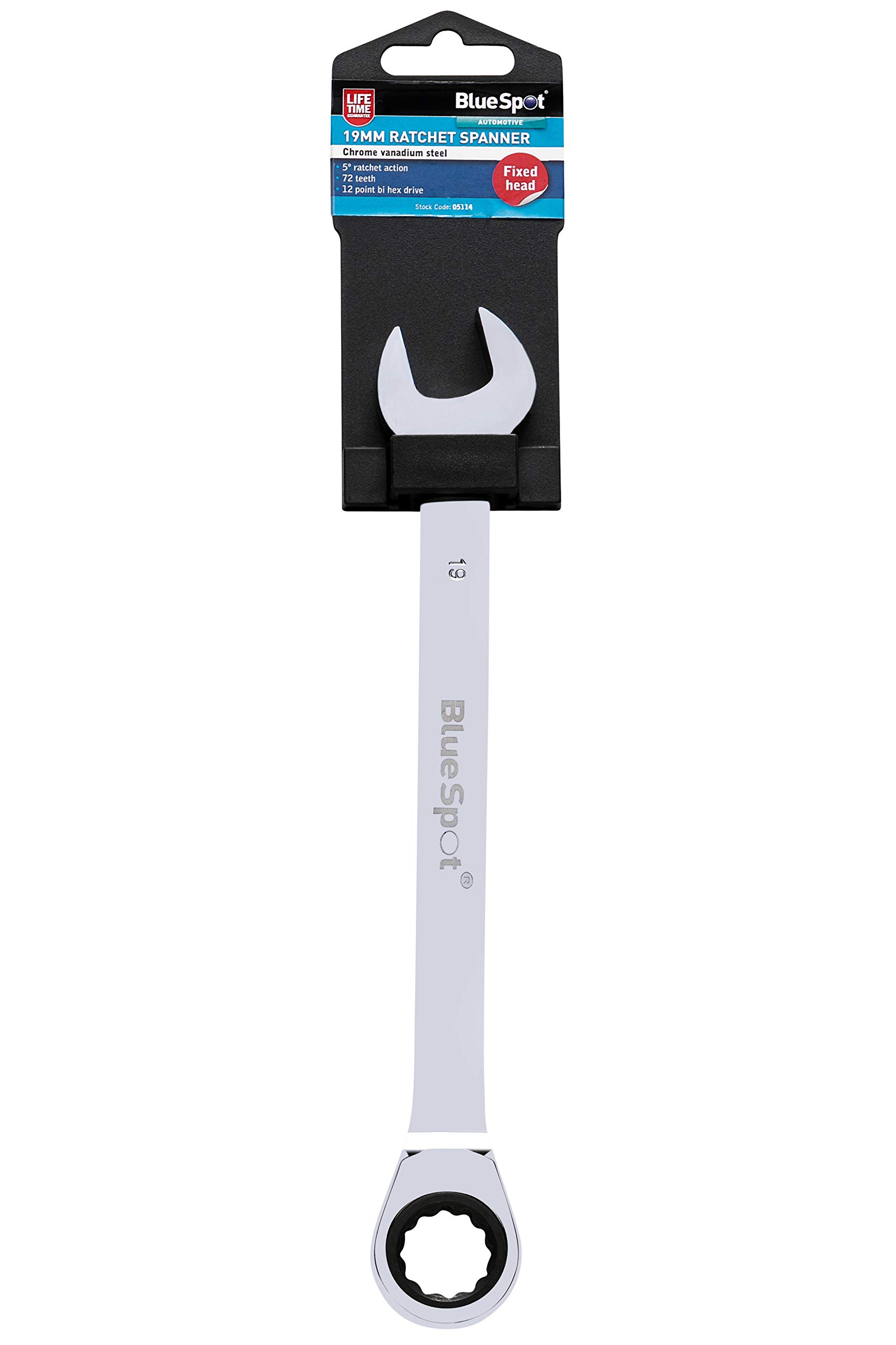 Bluespot 05114 19Mm Ratchet Spanner Fixed Head 5028734051148