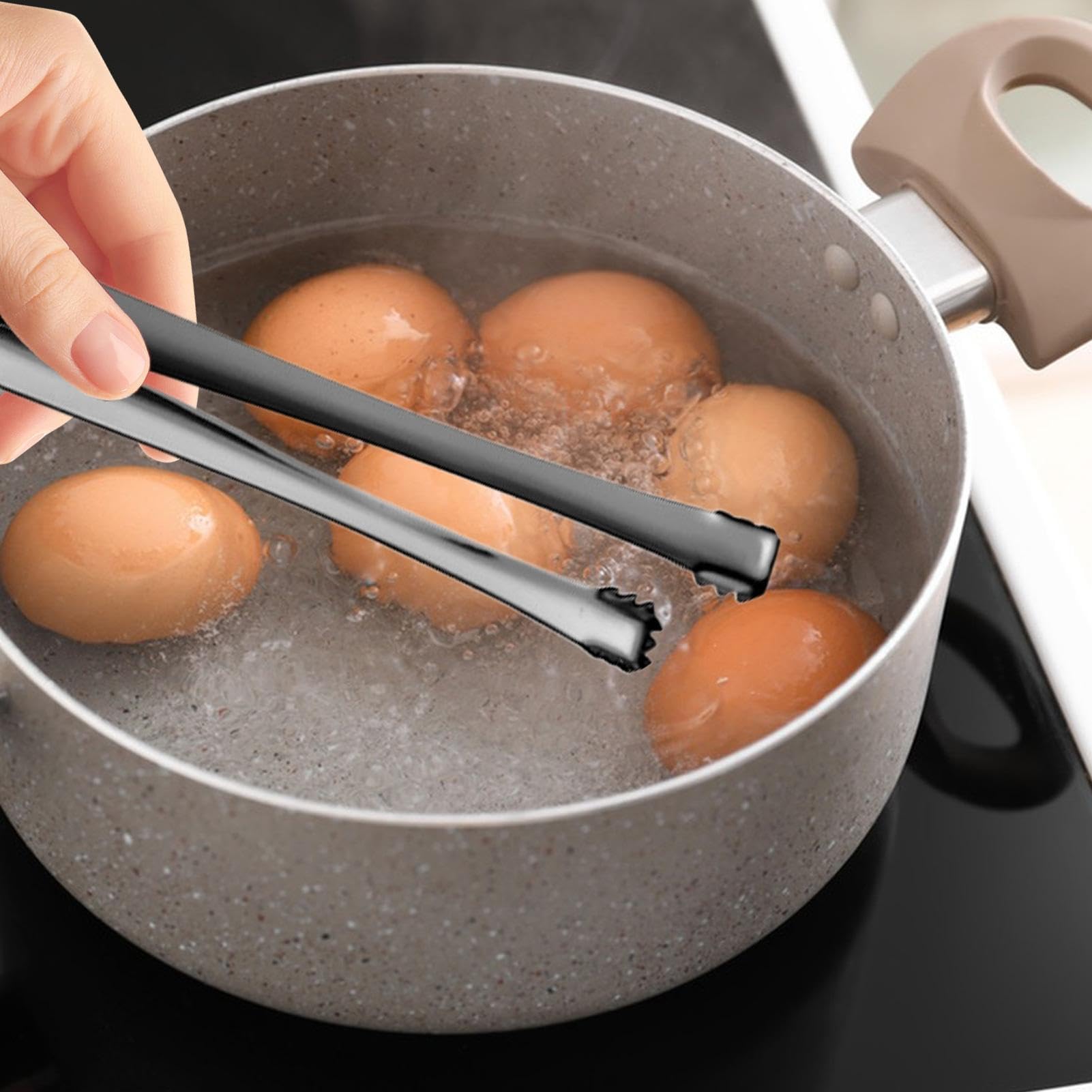 Stainless Steel Egg Chalaza Removal Tool - Anti-skid Ice Clip, Deviled Egg Piping & Membrane Remover for Family & Friends