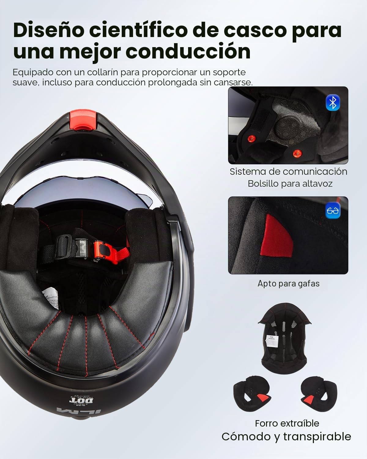 ILM Casco Moto Modular Integral para Hombre y Mujer ATV UTV con Mentonera Reversible 180 ECE Model-B707,Verde Militar, L