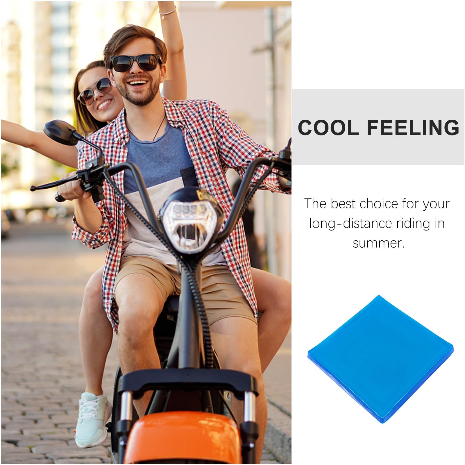 Didiseaon Cuscino Gel Moto Rinfrescante Blu Leggero per Periodo Caldo