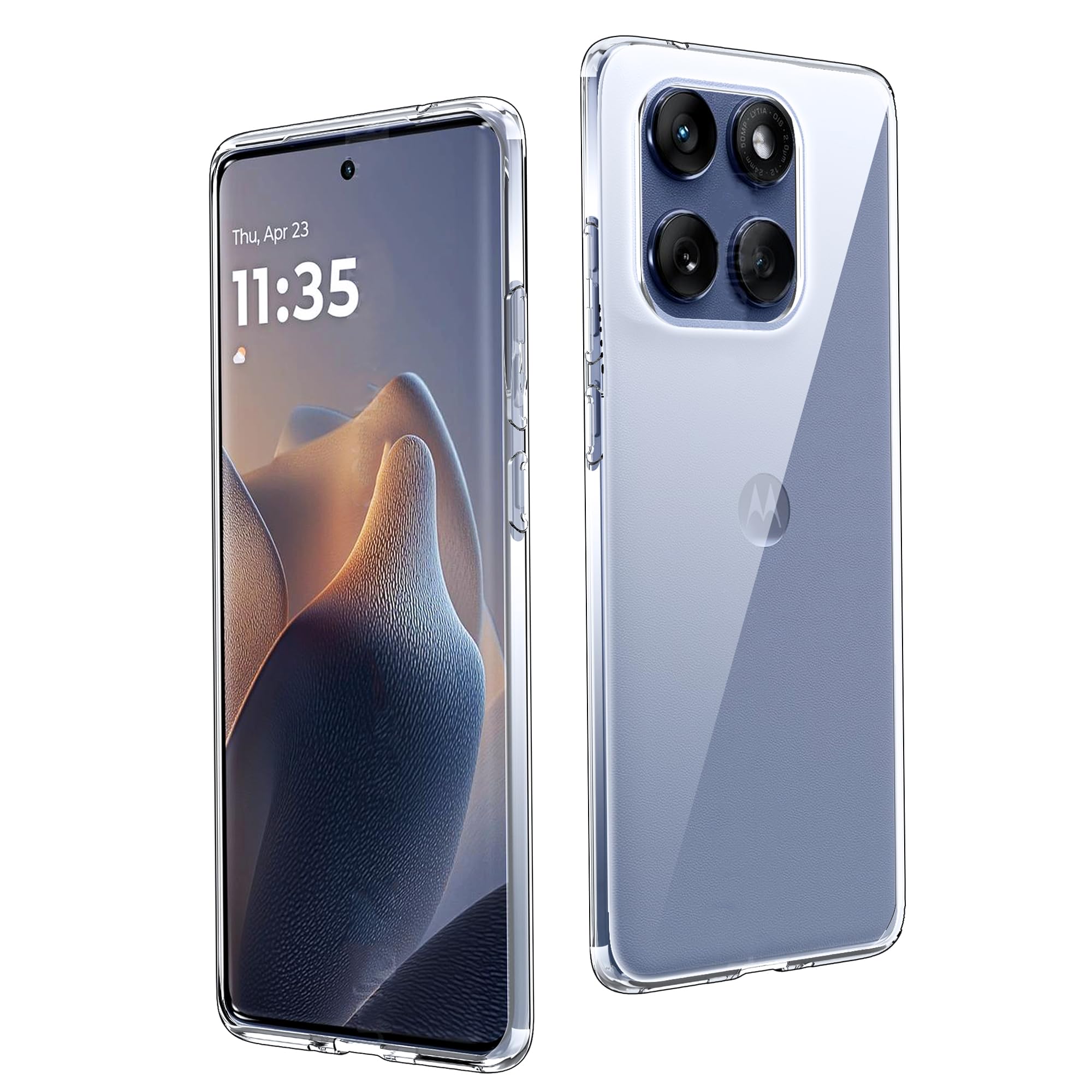 CAUHENYEE Trasparente Cover per Motorola Edge 60 Fusion/Edge 60 Custodia, Cover in TPU ultrasottile, Flessibile e Trasparente, Antigraffio, Antiurto