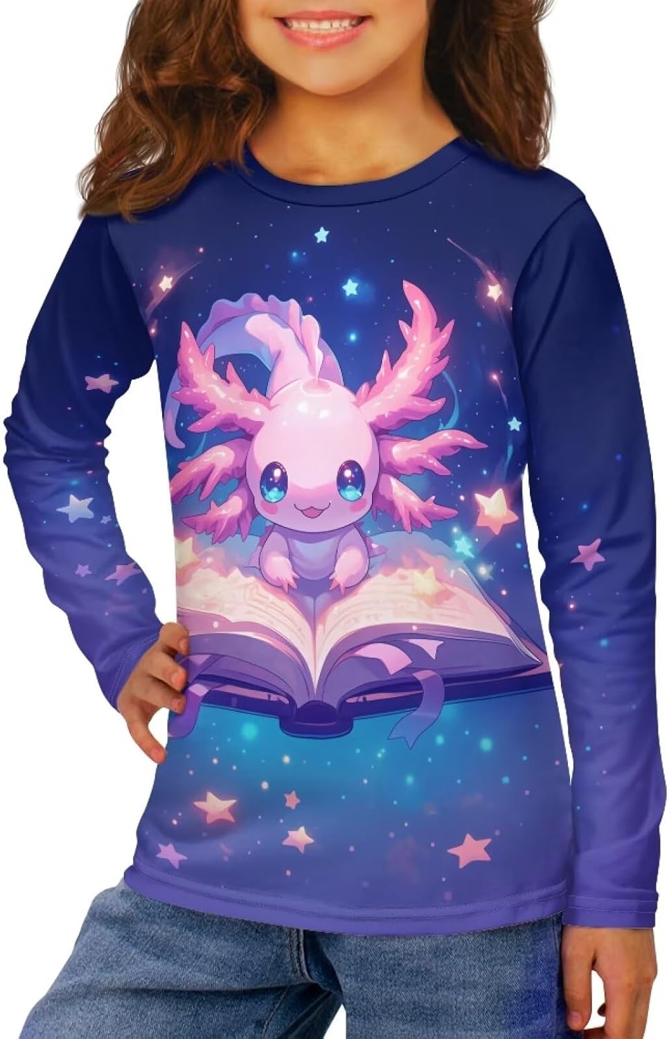 Kids Long Sleeve Shirts for Girls 3-16 Year Old Cute Clothes for Teen Girls Casual Workout Tops - Image 2