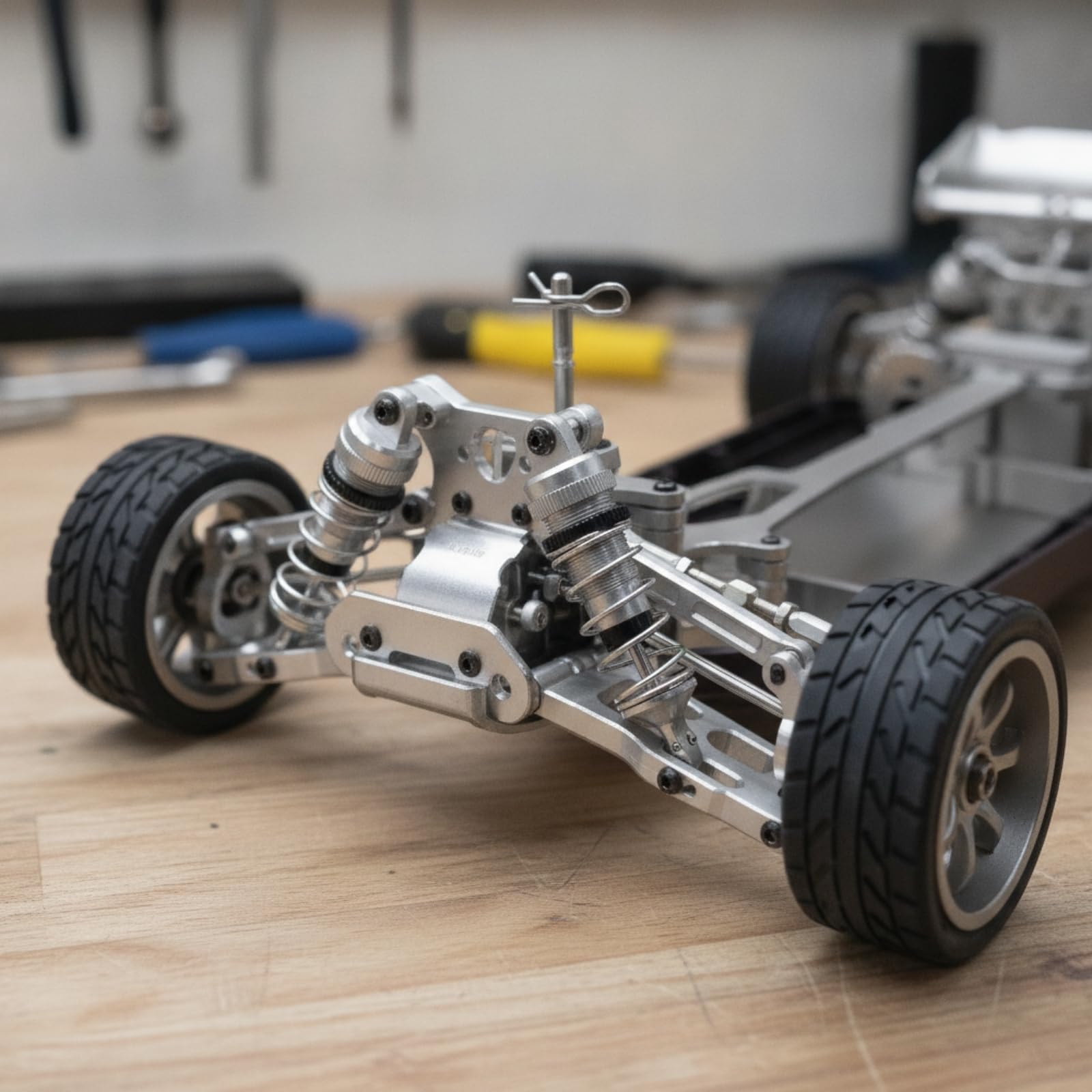 Chasis de Coche RC Bastidor Marco Estructura de Aleación con Engranajes de Hierro y Amortiguadores Equilibrada Preensamblada para 1 12 Compatible con, Color to 5
