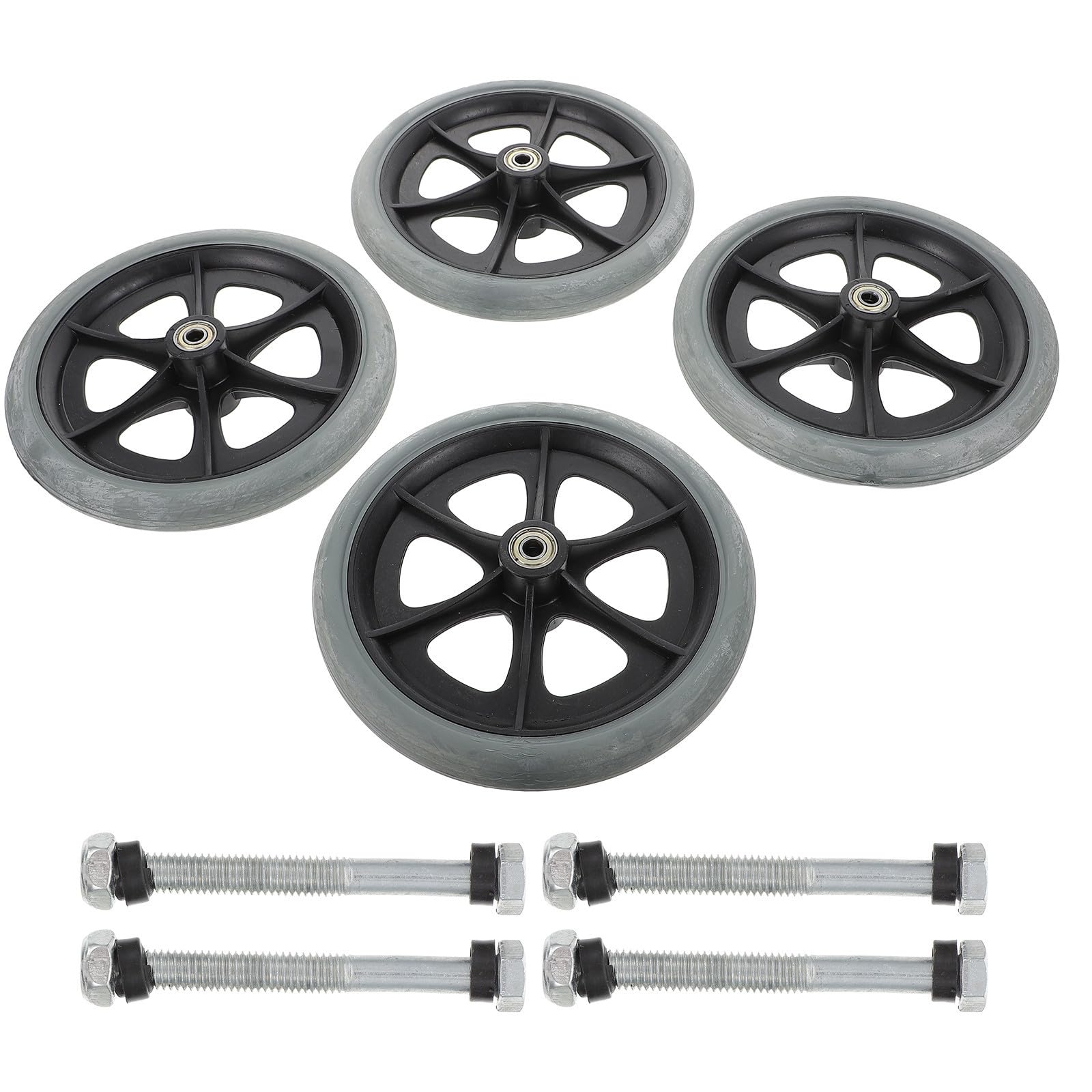 BESPORTBLE Rueda Delantera ABS PVC Acero Repuesto, para Silla de Ruedas